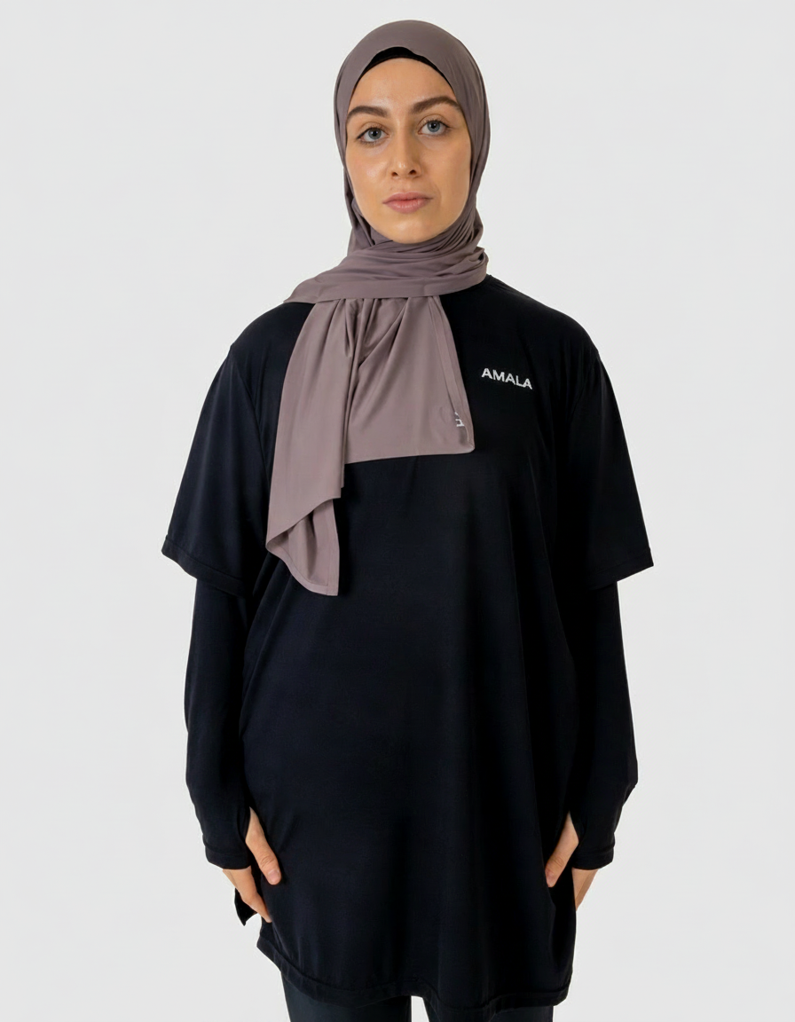 AMALA Oversized Active Tee Black – Ansicht 1