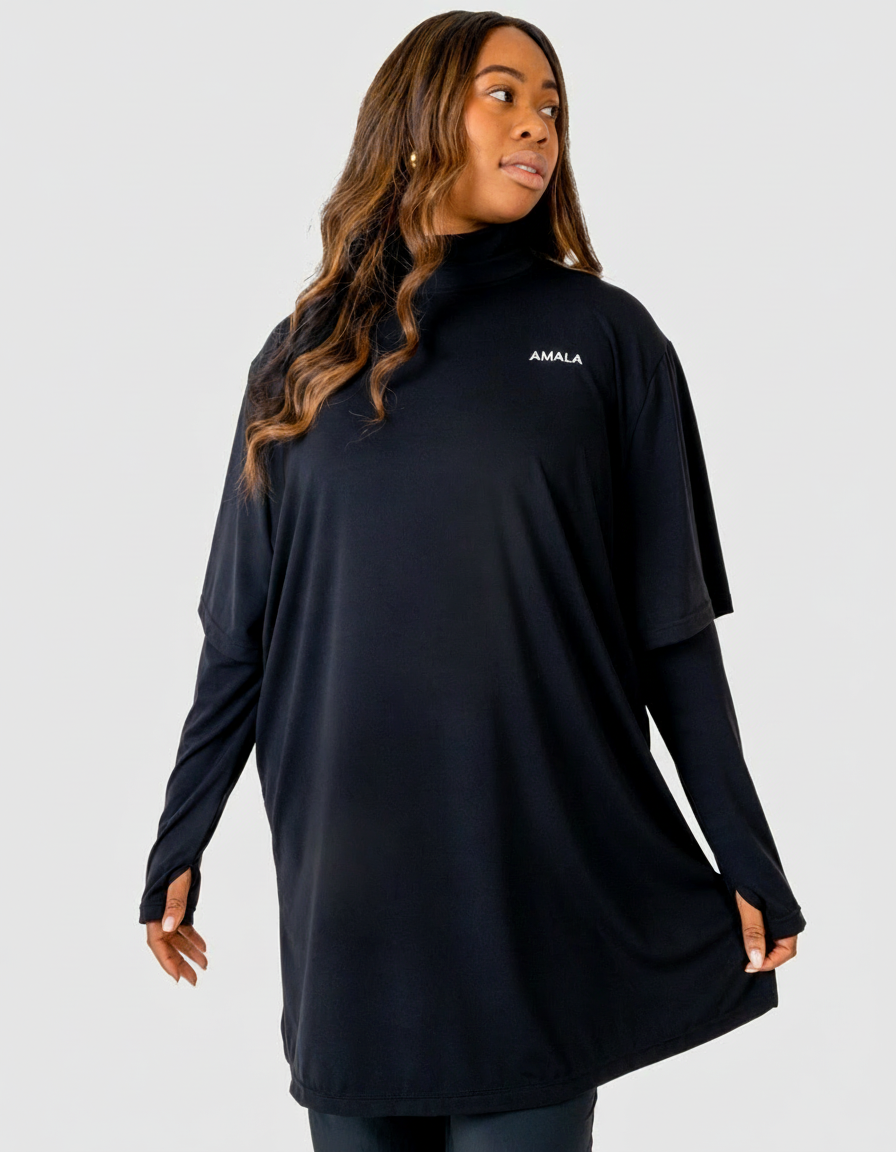 AMALA Oversized Active Tee Black – Ansicht 2
